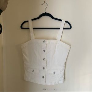 Madewell White Denim Boustier Top